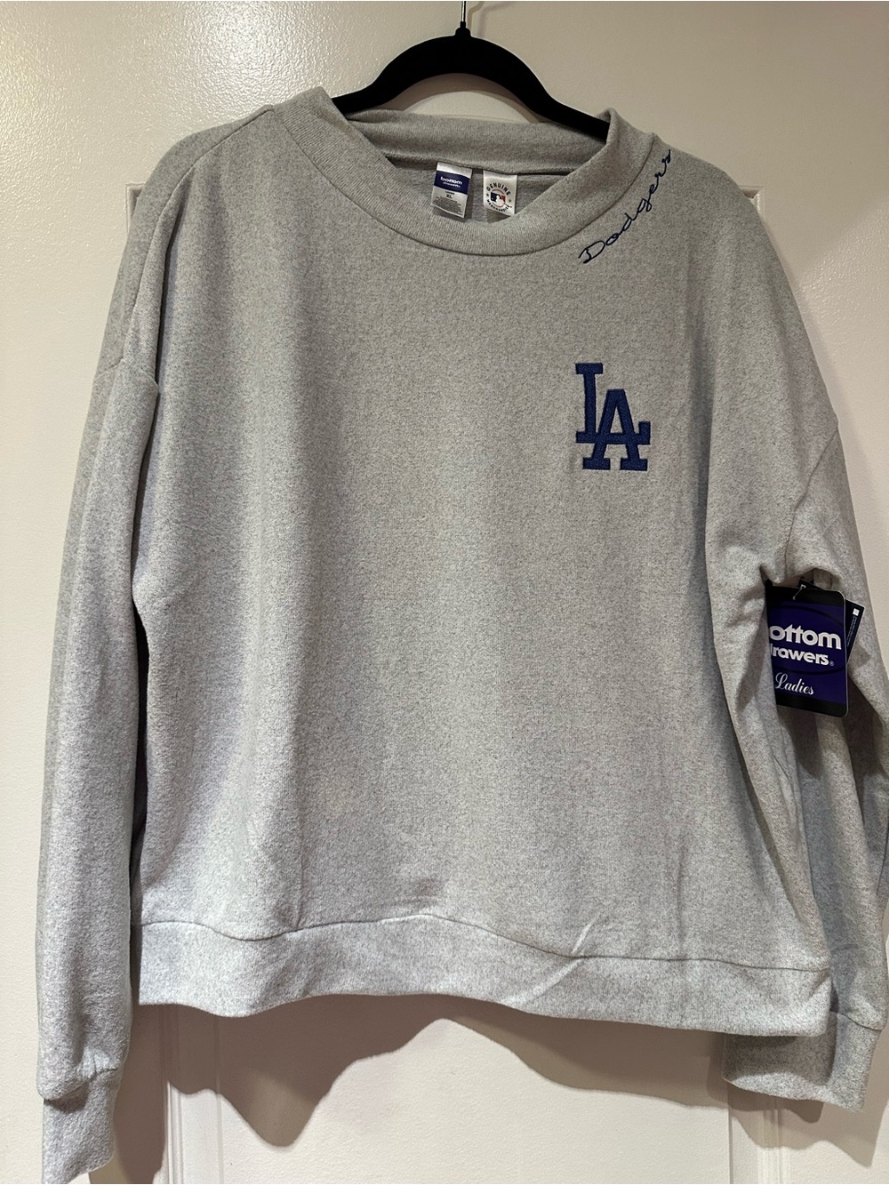 LA Dodgers Grey Crewneck Sweatshirt - Women's Casual Pullover